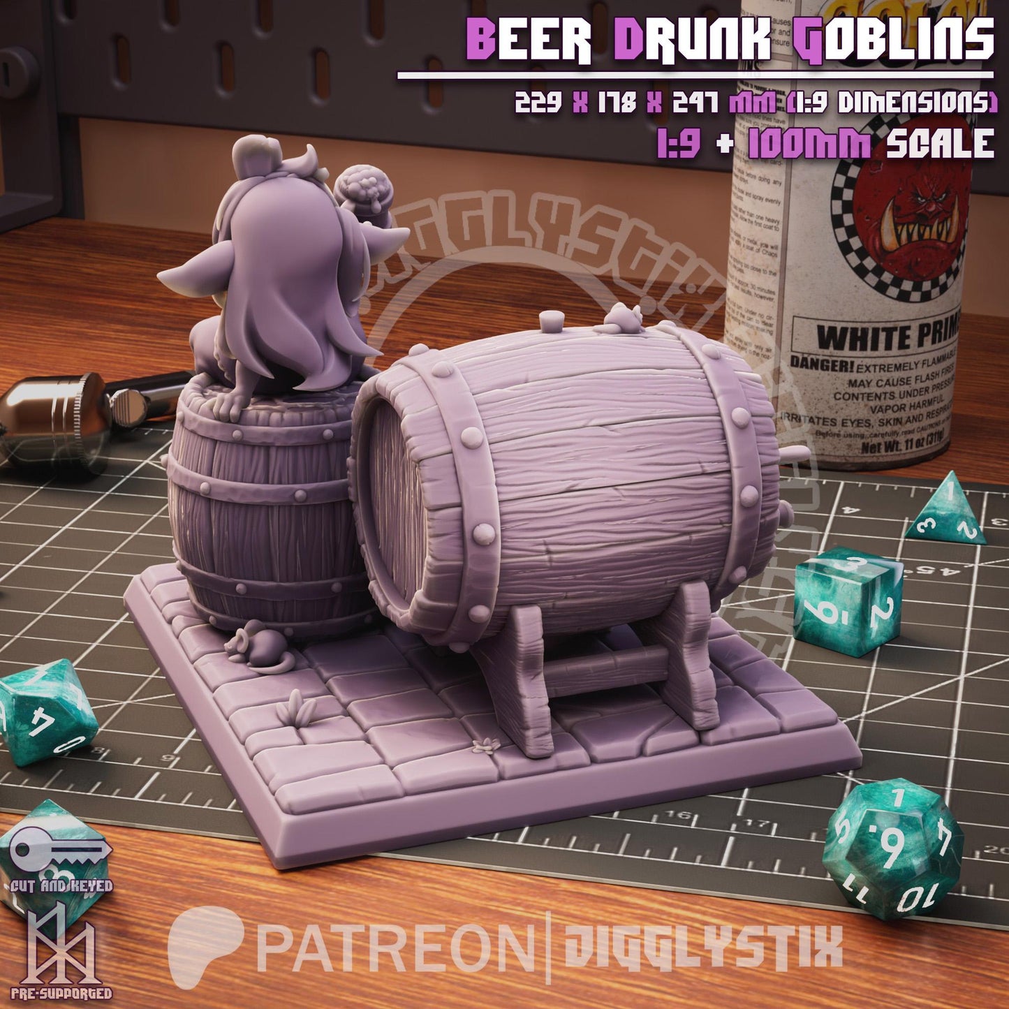Beer Drunk Goblins Miniature Diorama - by Jigglystix