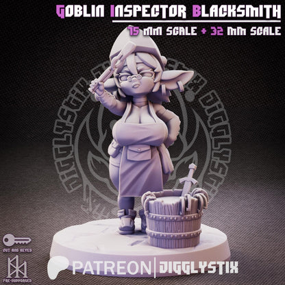 Goblin Inspector Blacksmith Miniature - by Jigglystix