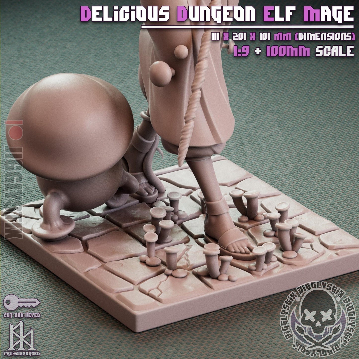 Delicious Dungeon Elf Mage Miniature - by Jigglystix