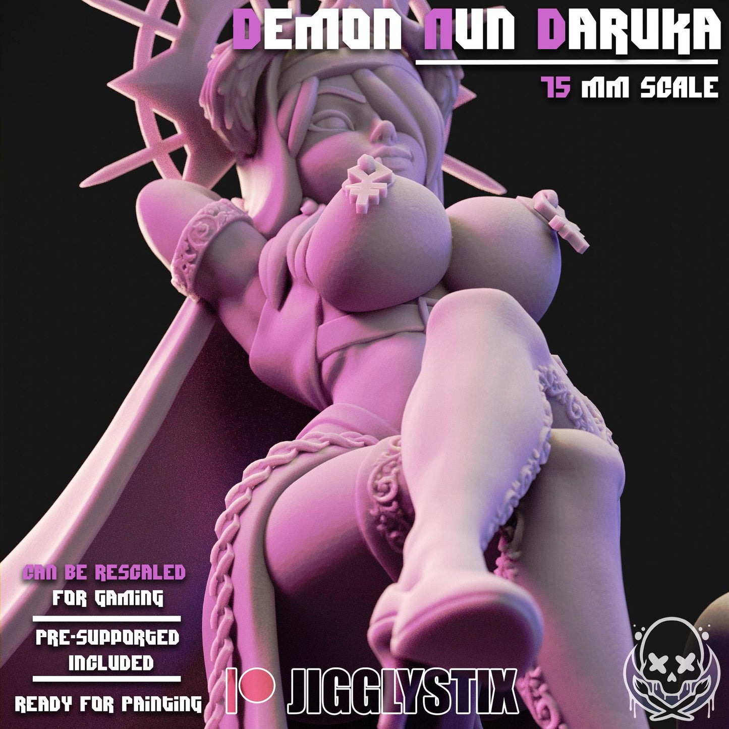 Demon Nun Daruka Miniature - by Jigglystix