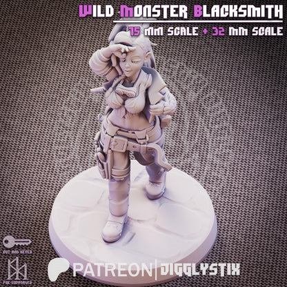 Wild Monster Blacksmith Miniature - by Jigglystix