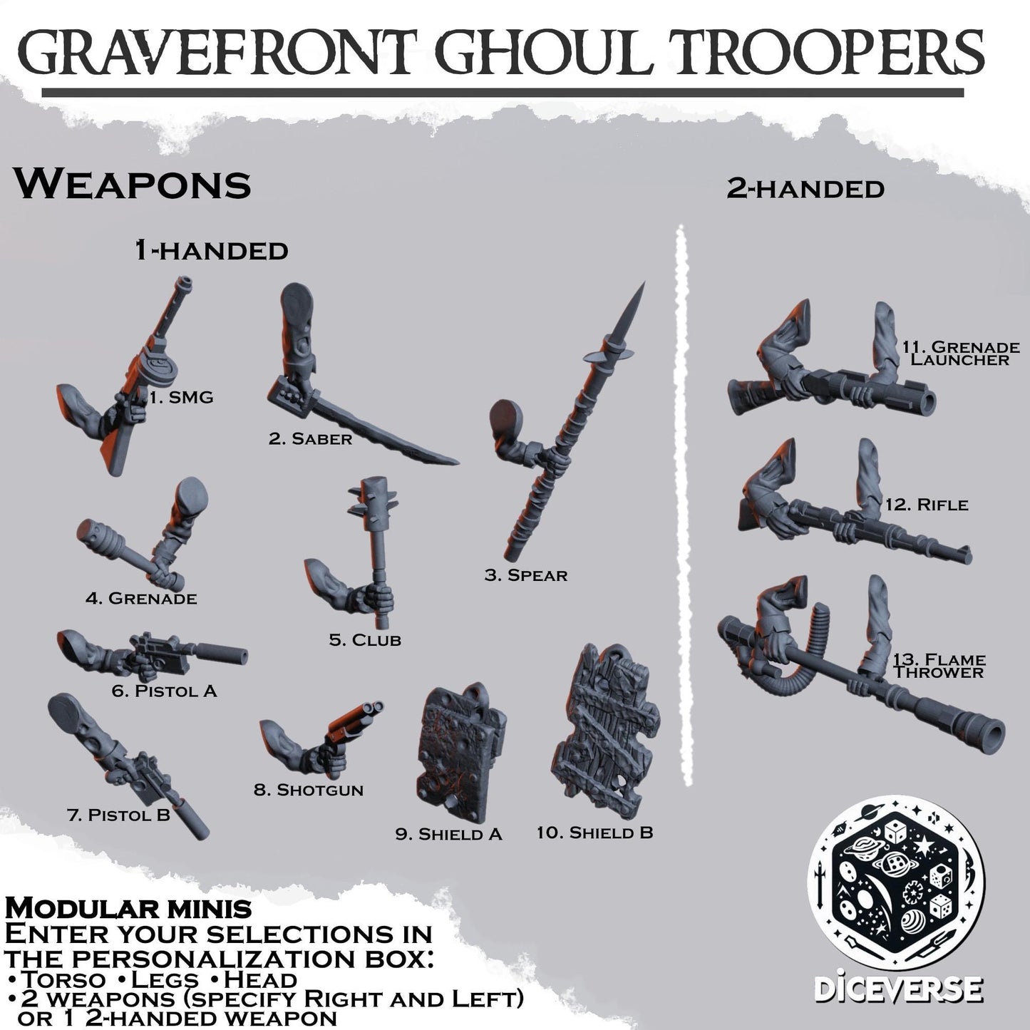 Gravefront Ghoul Troopers Modular Miniatures - Diceverse