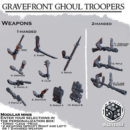 Gravefront Ghoul Troopers Modular Miniatures - Diceverse