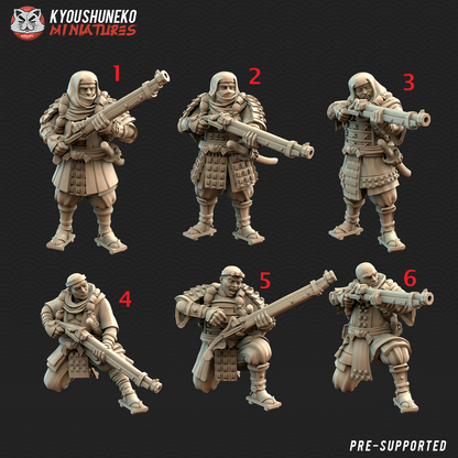 Japanese Sohei Monk Arquebus Miniatures - by Kyoushuneko Miniatures