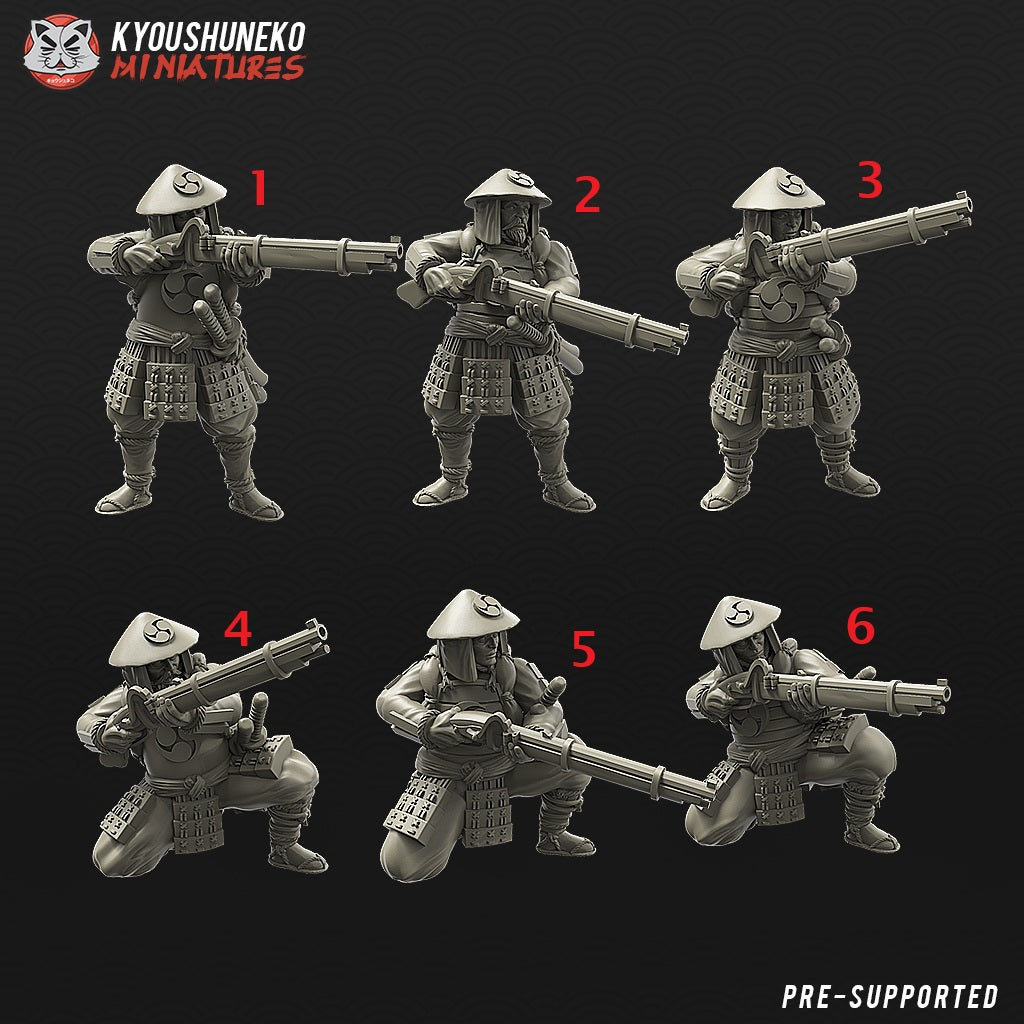 Japanese Ashigaru Musketmen Miniatures - by Kyoushuneko Miniatures
