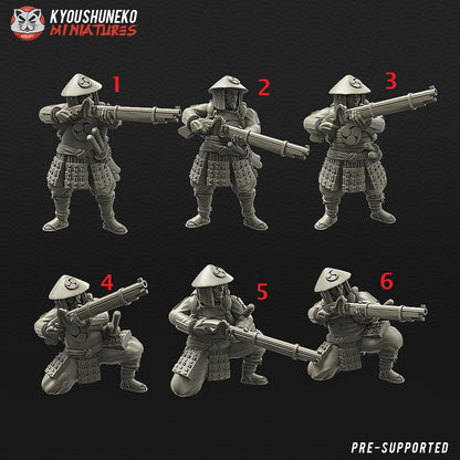 Japanese Ashigaru Musketmen Miniatures - by Kyoushuneko Miniatures