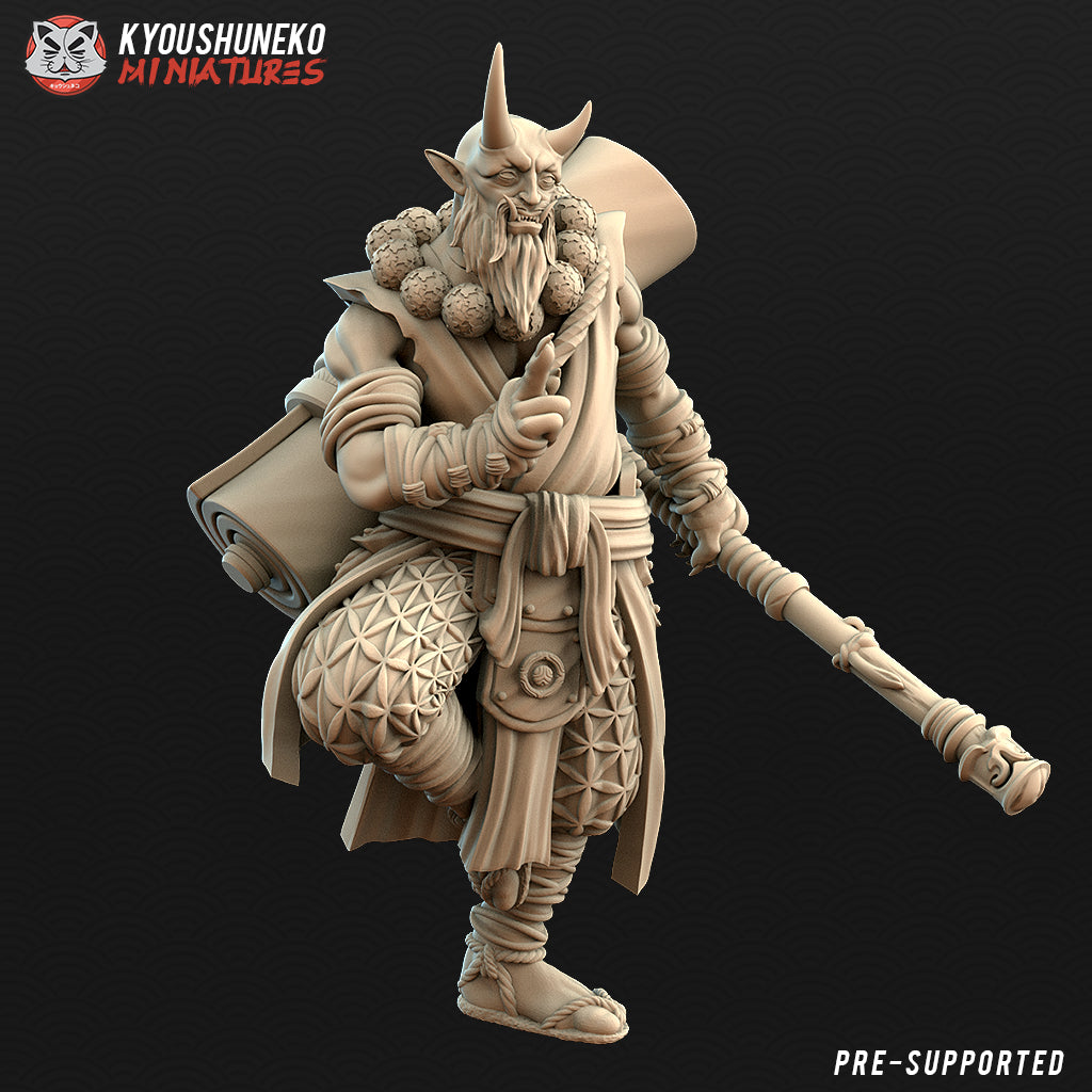 Japanese Oni Sohei Monk Elder Miniature - by Kyoushuneko Miniatures
