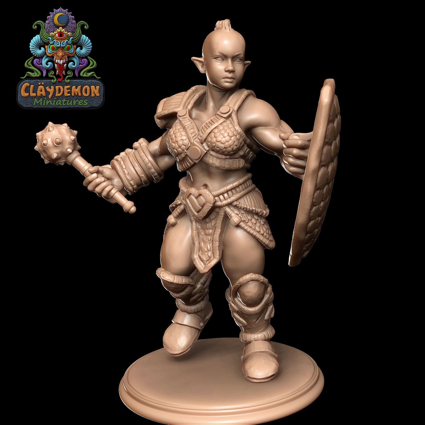 Breanwyn the Halfling Warrior Miniature - by Claydemon Miniatures