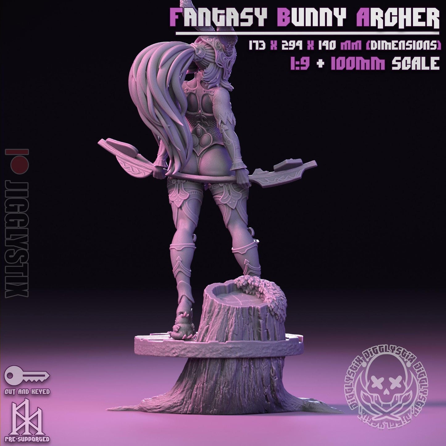Fantasy Bunny Archer Fran Miniature - by Jigglystix