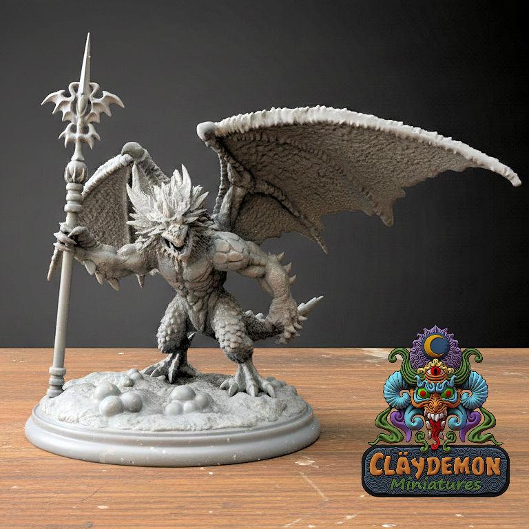 Immuros the Dragonkin Wizard Miniature - by Claydemon Miniatures