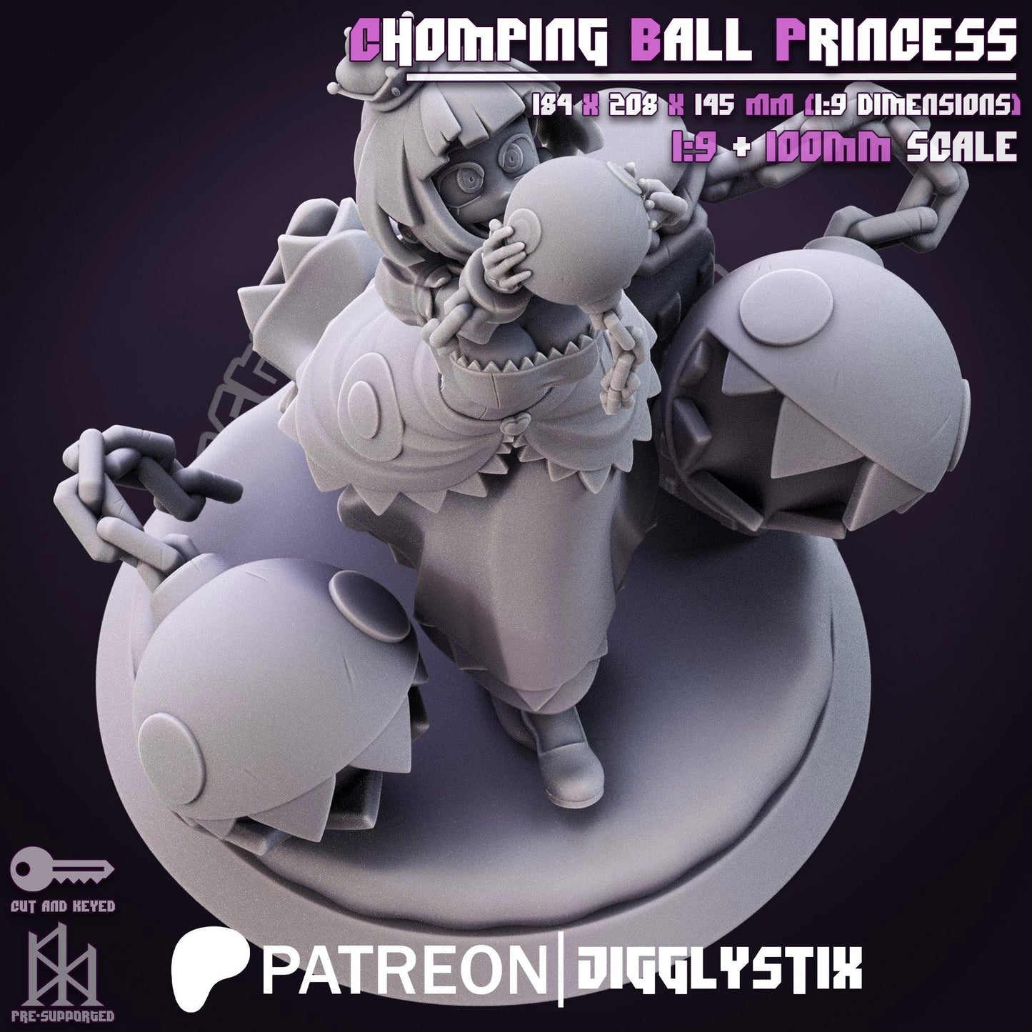Chomping Ball Princess Miniature - by Jigglystix