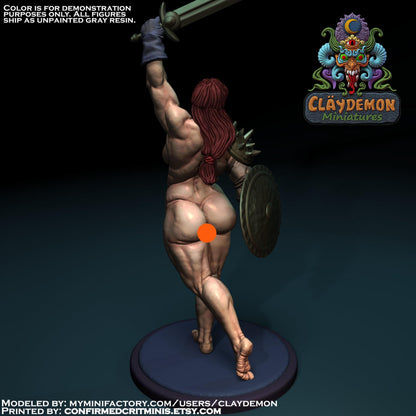 Cerise the Fantasy Champion Woman Miniature - by Claydemon Miniatures