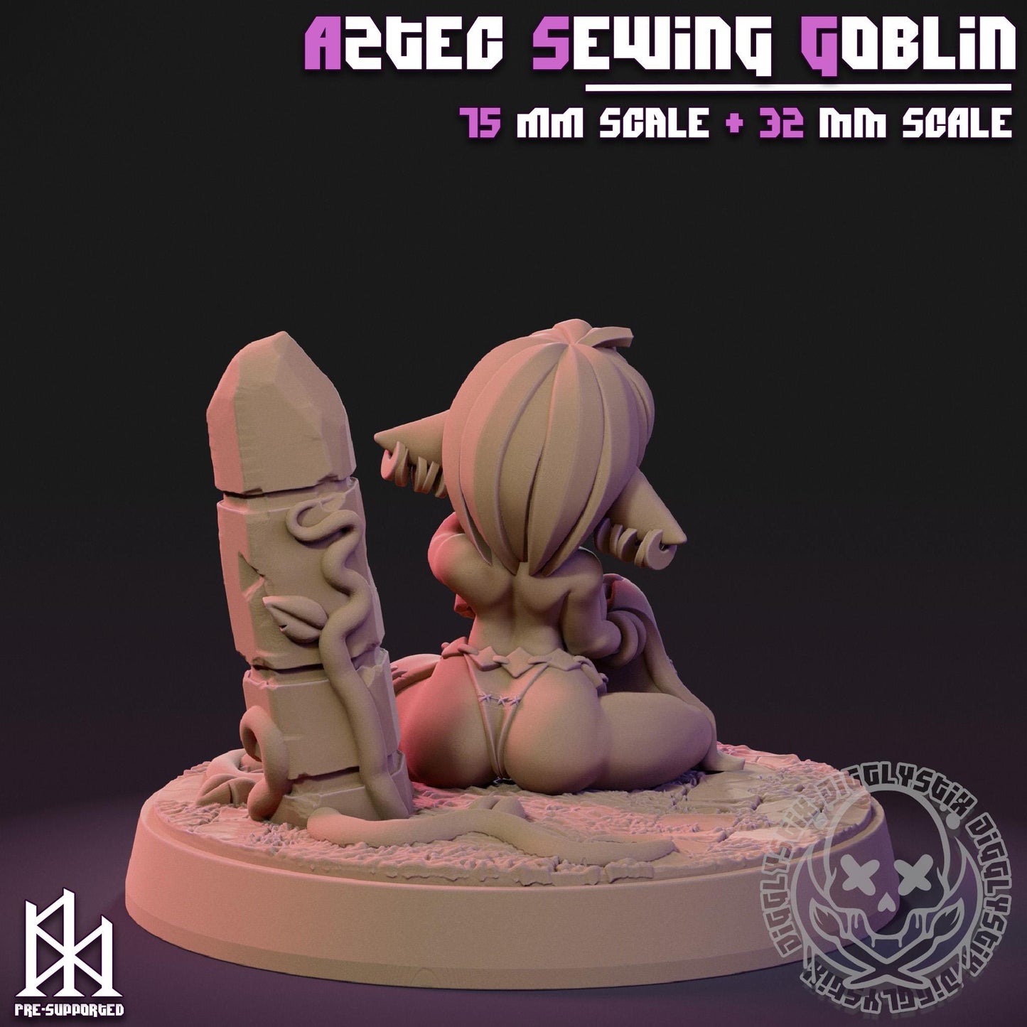 Aztec Sewing Goblin Miniature - by Jigglystix