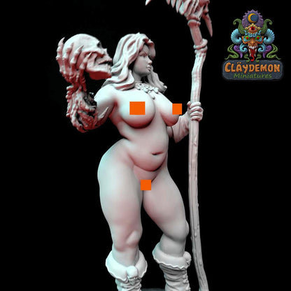 Isara the Necromancer Woman Miniature - by Claydemon Miniatures