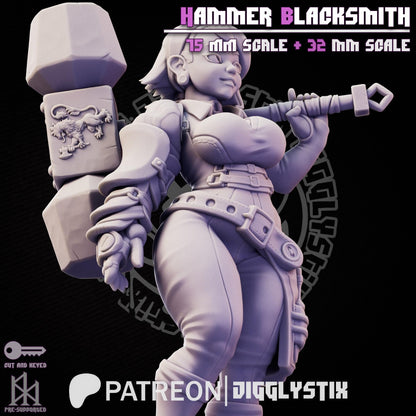 Hammer Blacksmith Miniature - by Jigglystix