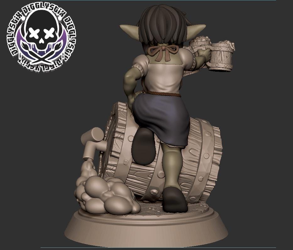Goblin Bar Maid Miniature - by Jigglystix