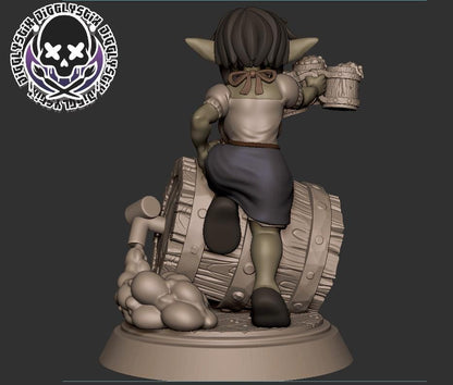 Goblin Bar Maid Miniature - by Jigglystix