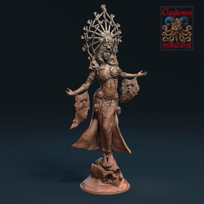 Necromancer Queen Diorama Miniature - by Claydemon Miniatures