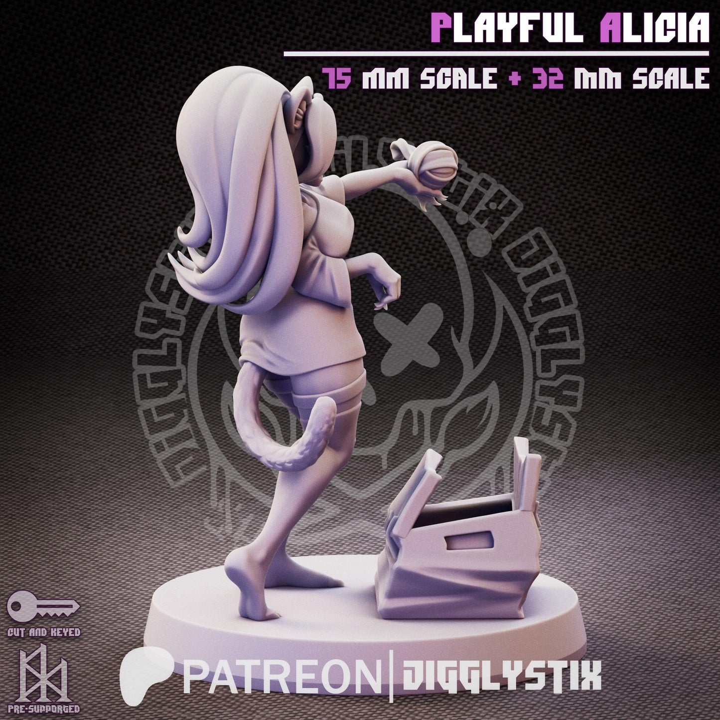 Playful Catgirl Alicia Miniature - by Jigglystix