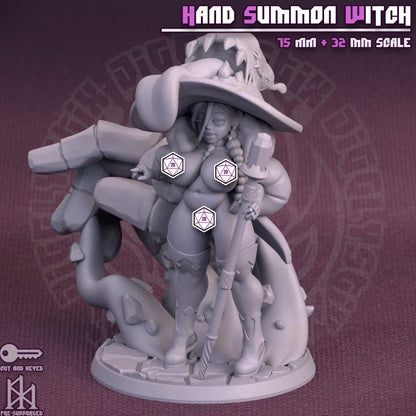 Thicc Hand Summon Witch Miniature - by Jigglystix