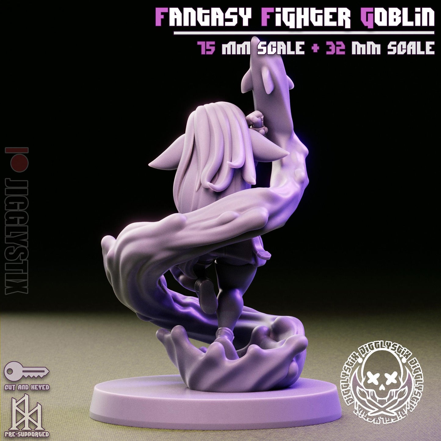 Fantasy Fighter Goblin Miniature - by Jigglystix