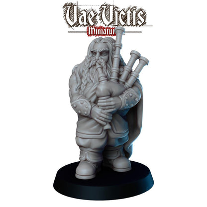 Dwarf Bagpiper Miniature - by Vae Victis Miniatures