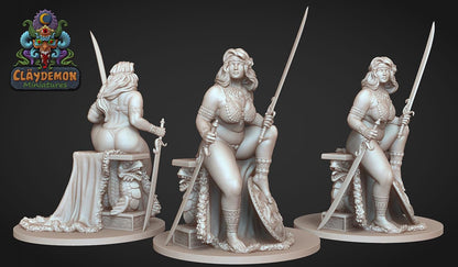 Daphne the Warrior Woman Miniature - by Claydemon Miniatures