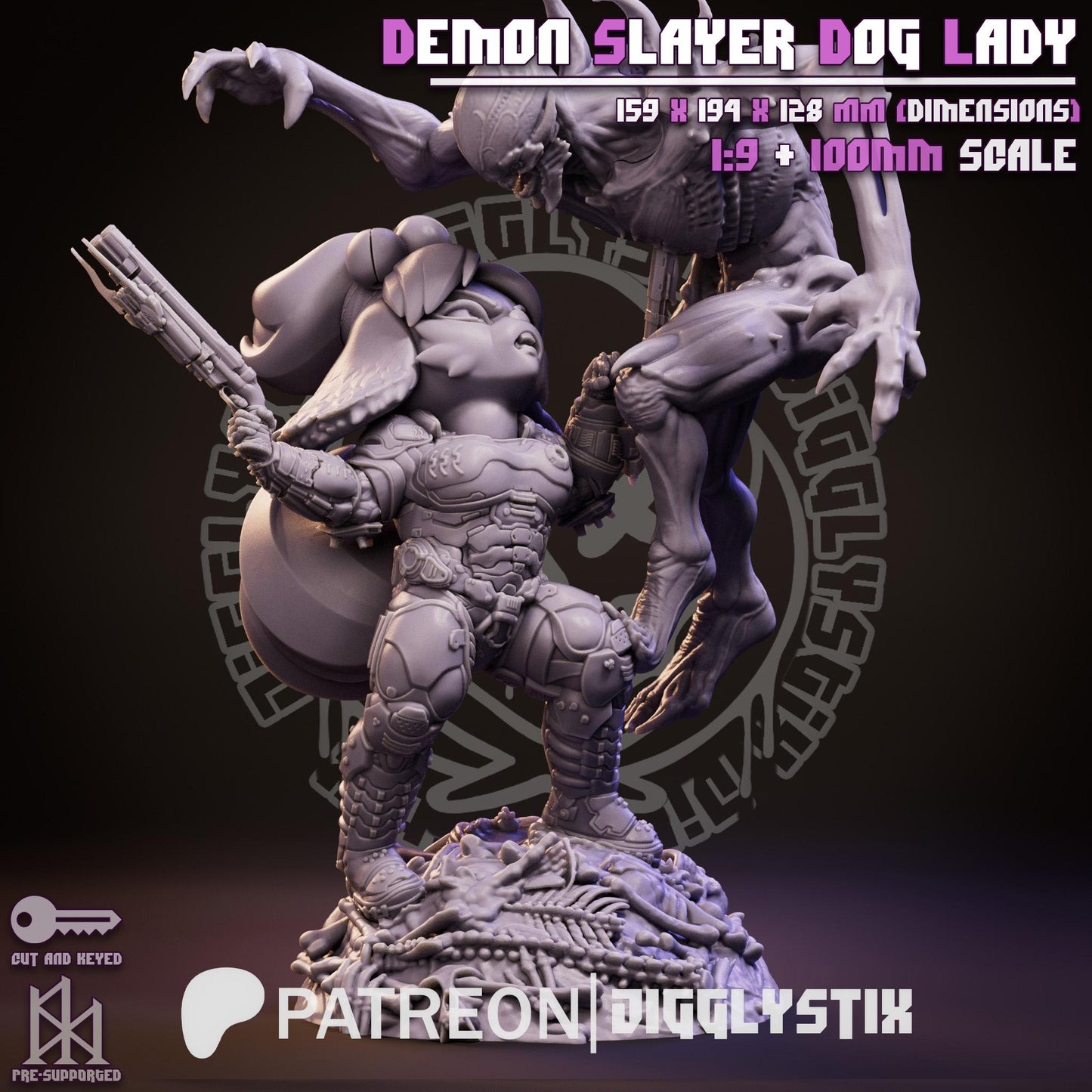 Demon Slayer Dog Lady Miniature - by Jigglystix