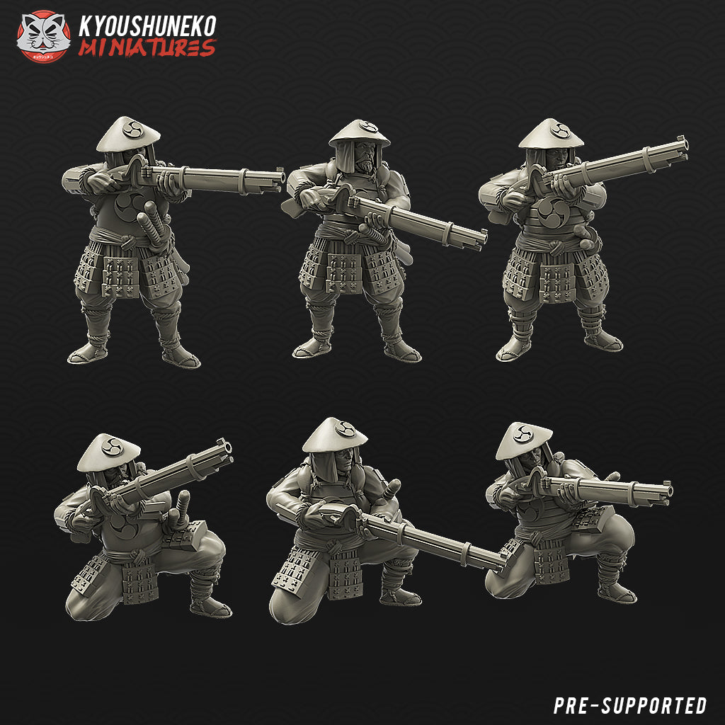 Japanese Ashigaru Musketmen Miniatures - by Kyoushuneko Miniatures