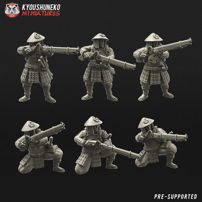 Japanese Ashigaru Musketmen Miniatures - by Kyoushuneko Miniatures