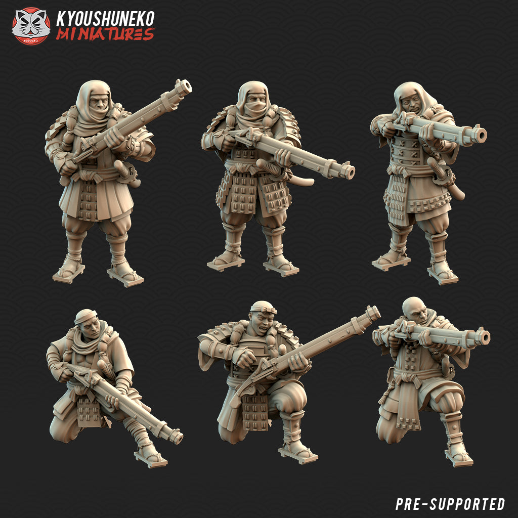 Japanese Sohei Monk Arquebus Miniatures - by Kyoushuneko Miniatures