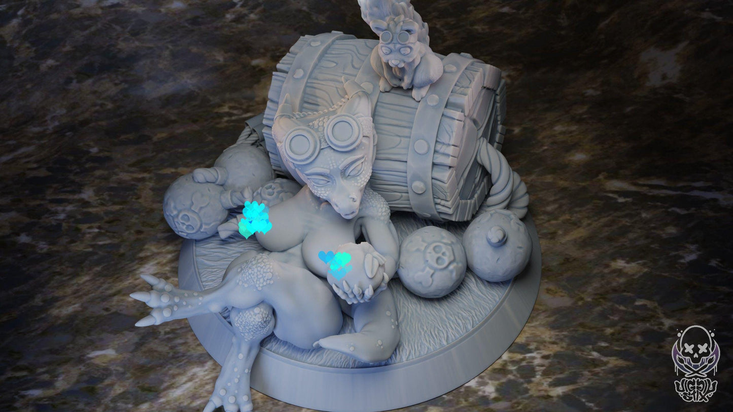 Kobold Sapper Break Time Miniature - by Jigglystix