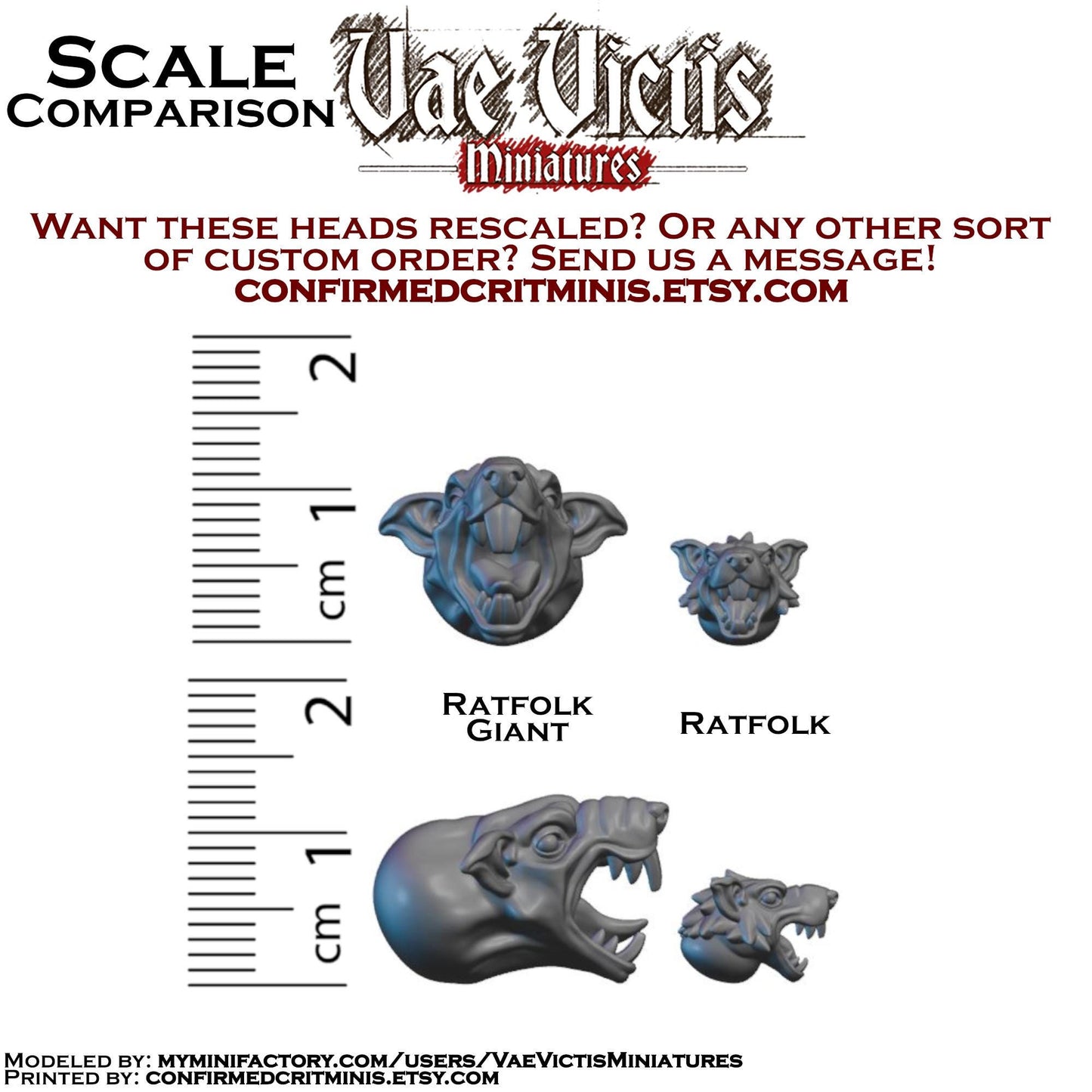 Ratfolk Heads for Kitbashing - by Vae Victis Miniatures