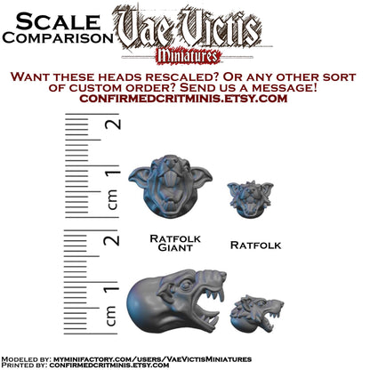 Ratfolk Heads for Kitbashing - by Vae Victis Miniatures