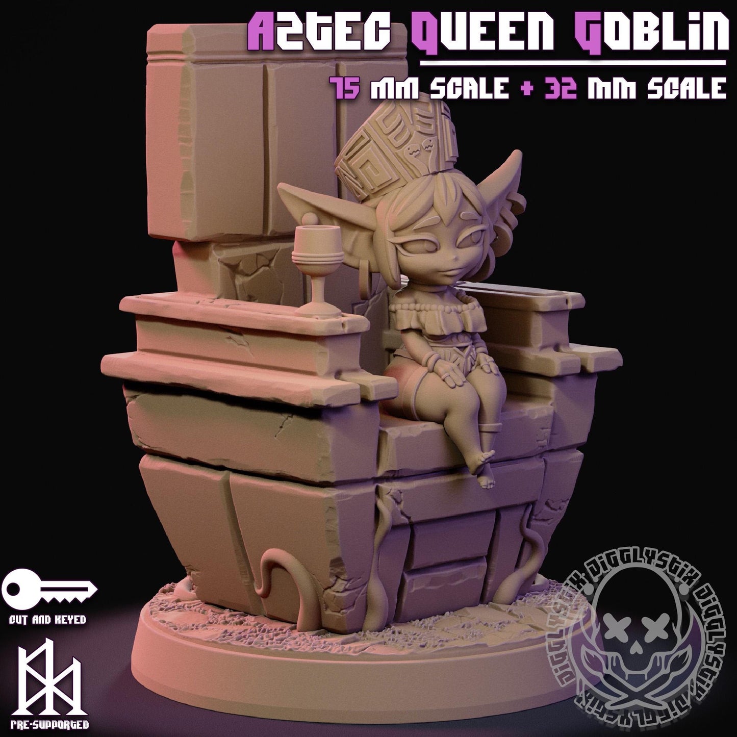 Aztec Queen Goblin Miniature - by Jigglystix