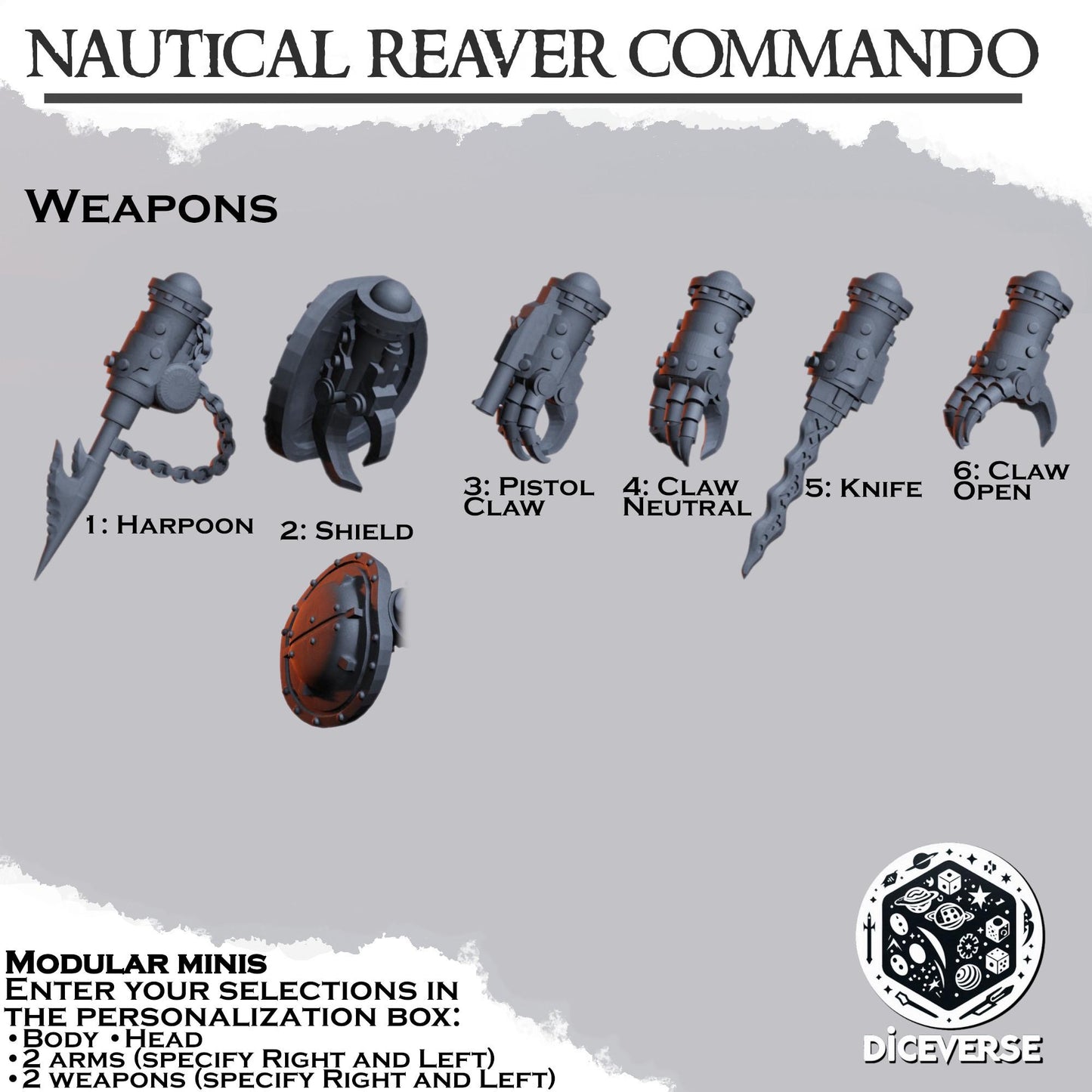 Nautical Reaver Commando Modular Miniatures - Diceverse