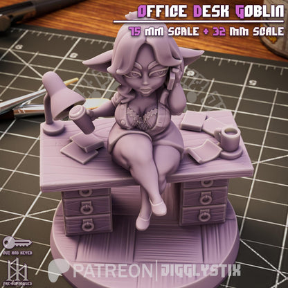 Office Desk Goblin Miniature - by Jigglystix
