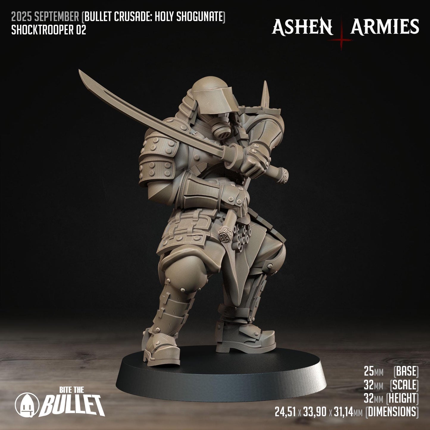 Holy Shogunate Shocktroopers Miniatures - Ashen Armies by Bite the Bullet