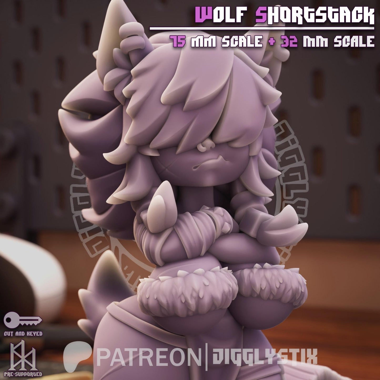 Wolf Girl Shortstack Miniature - by Jigglystix