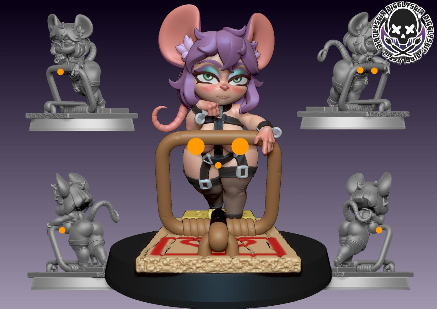 Spring Trap Mouse Girl Miniature - by Jigglystix