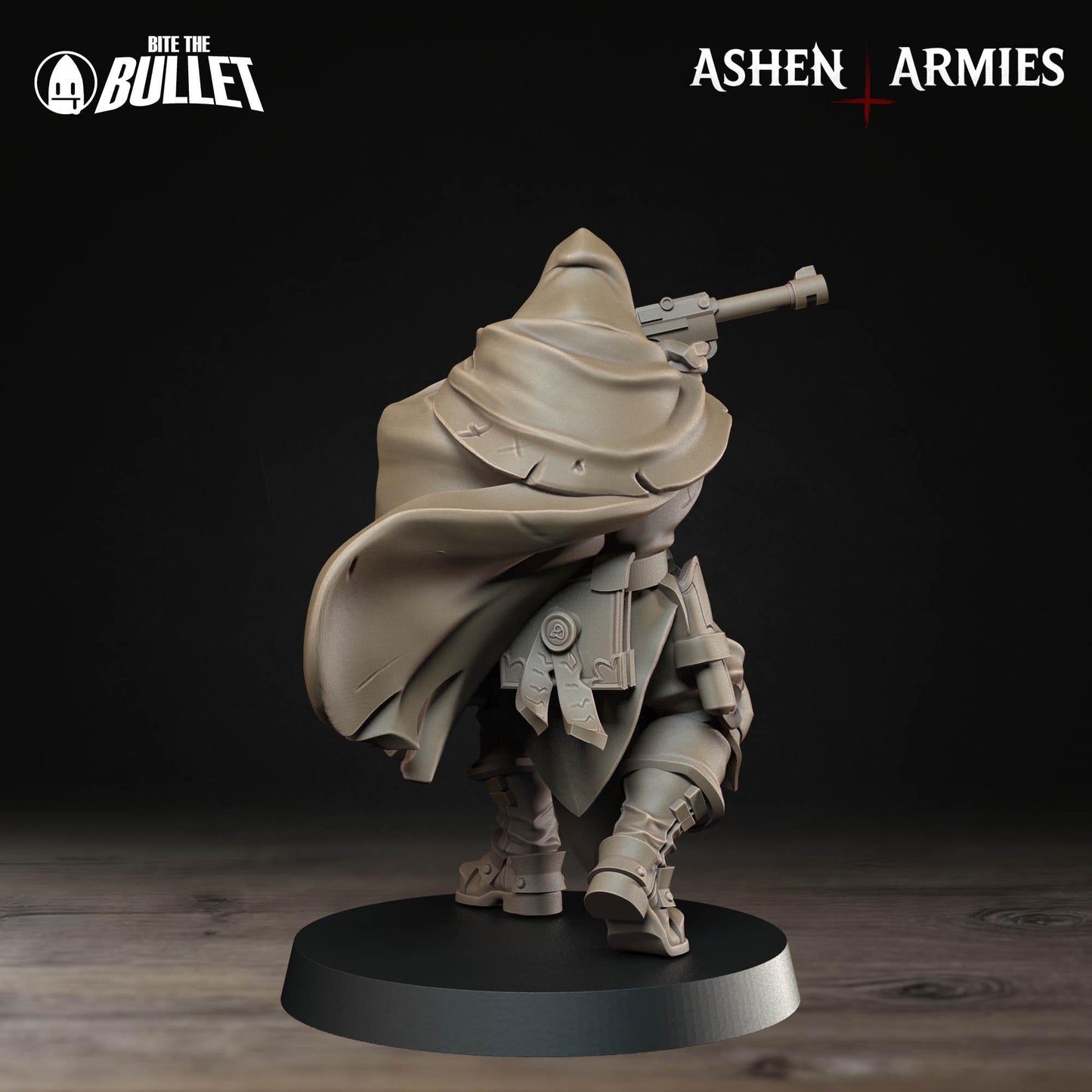 Sanctified Legion Sniper Priest Pistols Miniature - Ashen Armies by Bite the Bullet