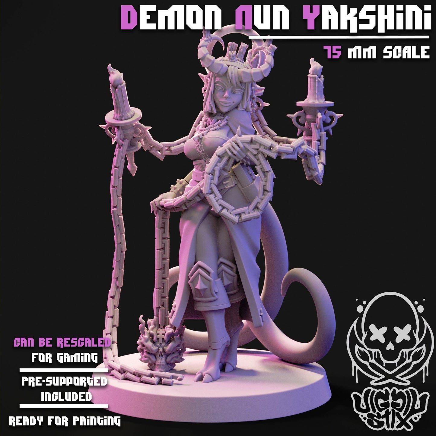 Demon Nun Yakshini Miniature - by Jigglystix