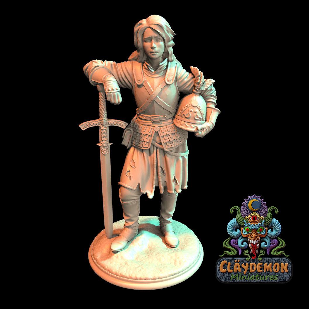 Maerwyn the Mercenary Miniature - by Claydemon Miniatures