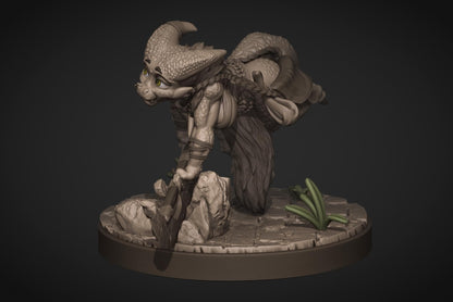 Crazed Ramshackle Kobold Miniature - by Jigglystix
