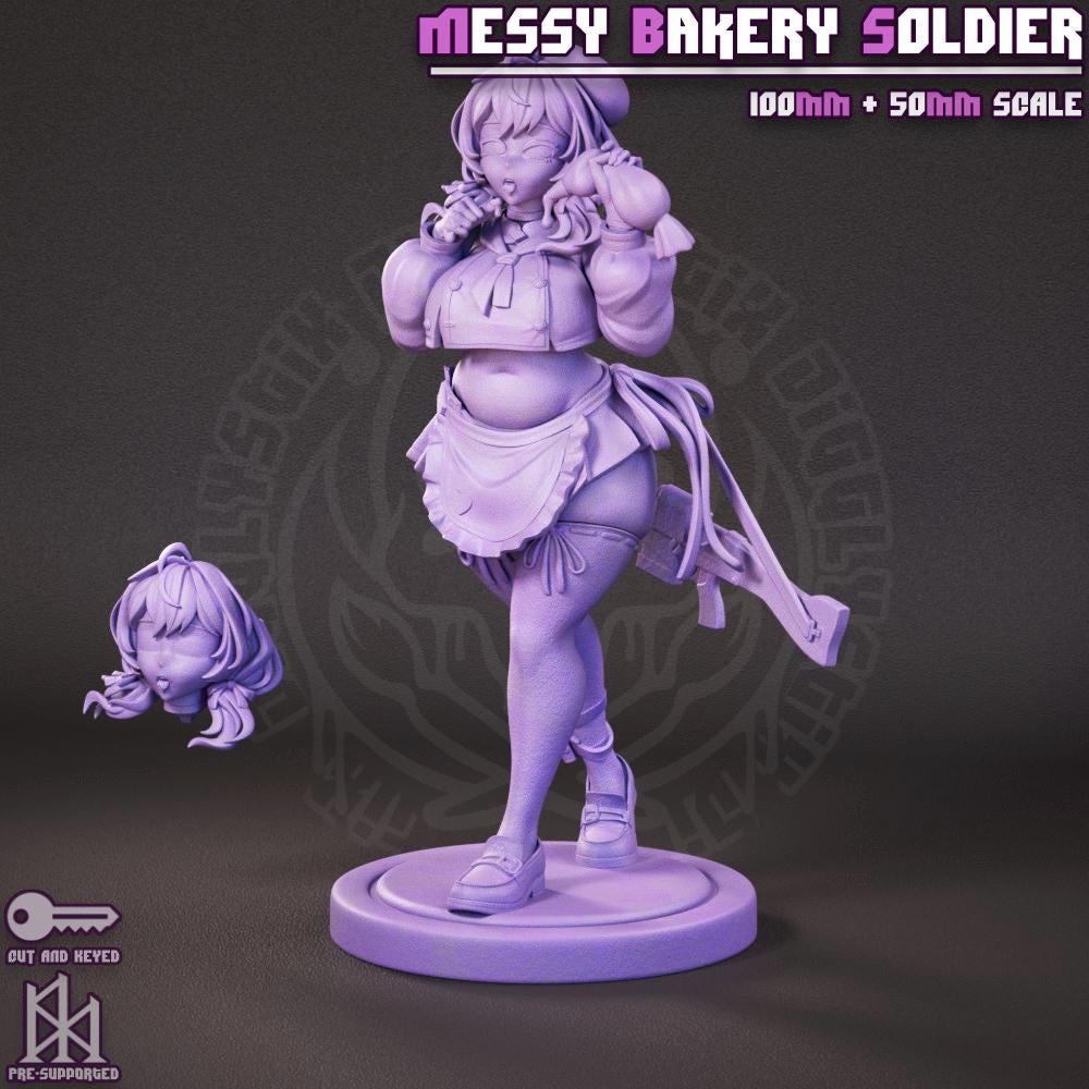 Messy Bakery Soldier Miniature - by Jigglystix