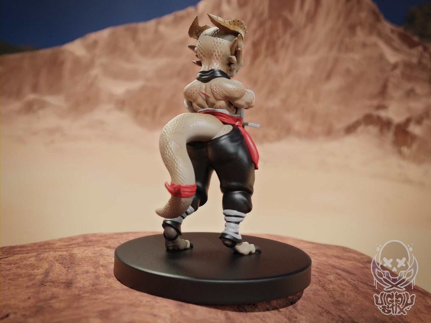 Desert Kobold Warrior Miniature - by Jigglystix