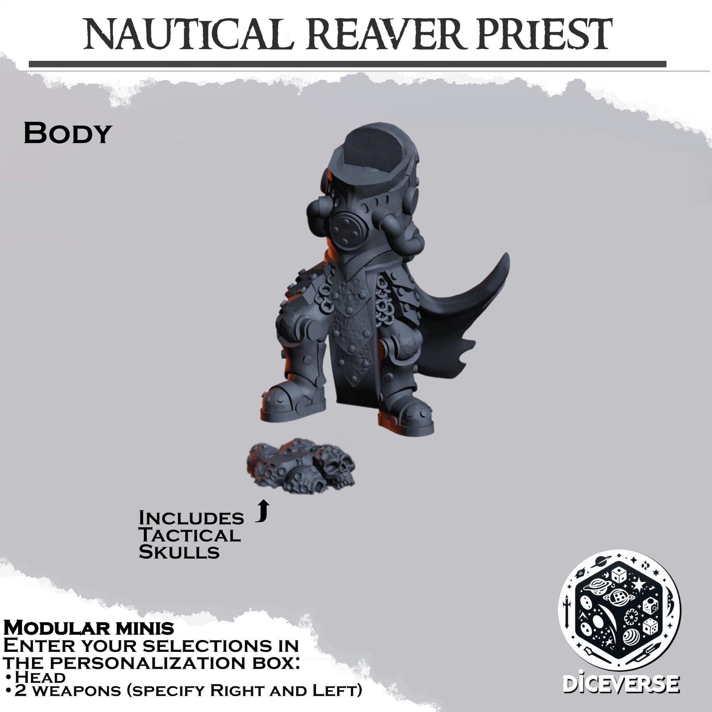Nautical Reaver Priest Modular Miniature - Diceverse
