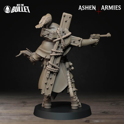 Sanctified Legion Trench Cleric Miniature - Ashen Armies by Bite the Bullet