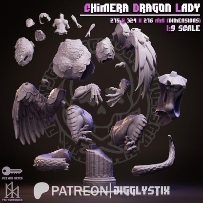 Chimera Dragon Lady Miniature - by Jigglystix