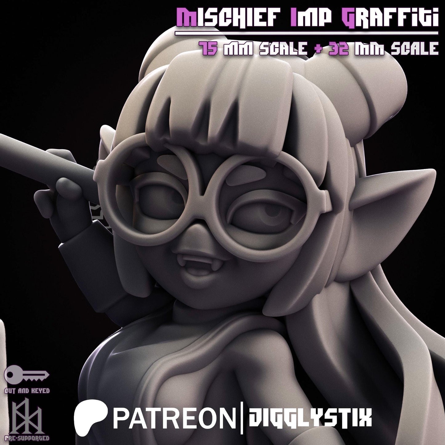 Mischief Imp Graffiti Miniature - by Jigglystix